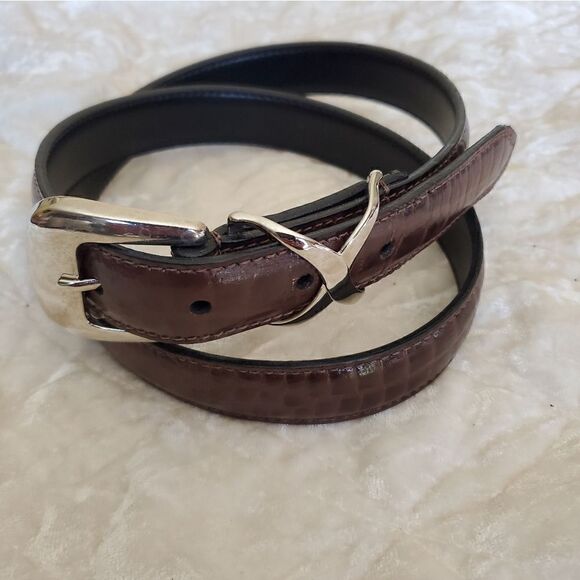 Women's Genuine Leather Belt Size Large Brown - Picture 1 of 8